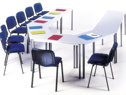 Vierkantrohr-Mehrzwecktisch mit verschiedenen Plattenformen