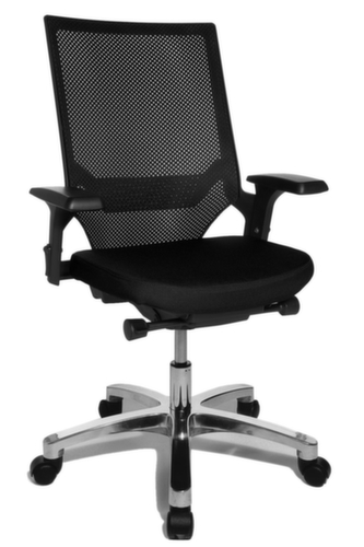Topstar Bürodrehstuhl Autosynchro SY mit Armlehnen, Netzrückenlehne mit Rückenträger, schwarz