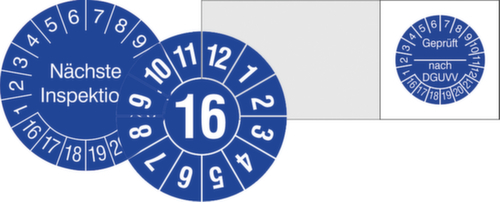 Prüfplakette mit Jahresfarbe