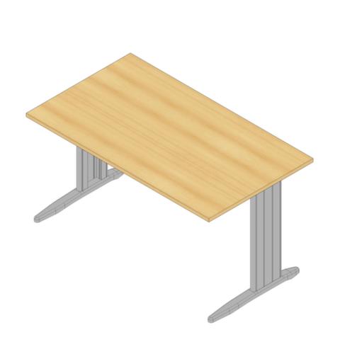 Quadrifoglio Schreibtisch Practika mit C-Fußgestell