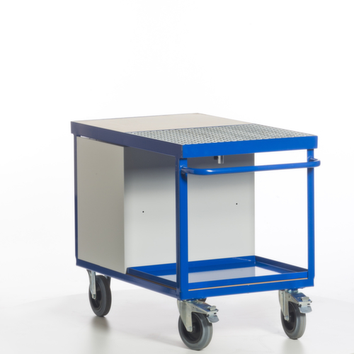 Rollcart Umwelt-Werkstattwagen mit öldichter Wanne und Gitterrost, Traglast 600 kg, Ladefläche 1150 x 700 mm