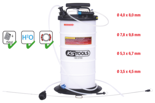 KS Tools Vakuum-Absaugpumpe 9,5 Liter inklusive 4 Sonden