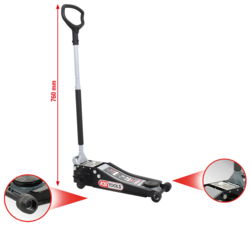 KS Tools ULTIMATEline Hydraulischer Stahl-Wagenheber 2 t