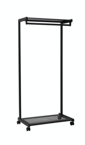 Kompakte Reihengarderobe MAULbolero fahrbar, RAL9004 Signalschwarz