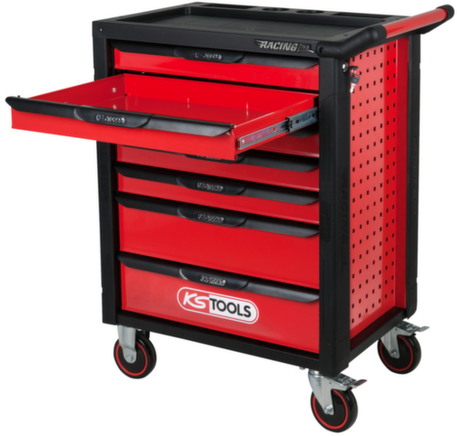 KS Tools RACINGline SCHWARZ/ROT Werkstattwagen mit 7 Schubladen