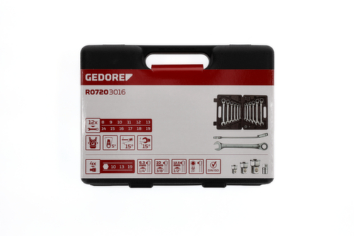 GEDORE R07203016 Ringratschenmaulschlüssel Satz SW8-19 mm 16-teilig