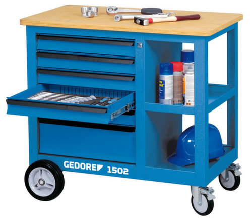 GEDORE 1502 S Rollwerkbank mit 6 Schubladen und Schraubstock
