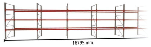 META Palettenregal MULTIPAL für 72 Paletten, 16795 mm breit, 4 Lagerebenen