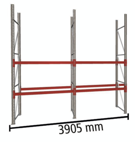 META Palettenregal MULTIPAL für 18 Paletten, 3905 mm breit, 3 Lagerebenen