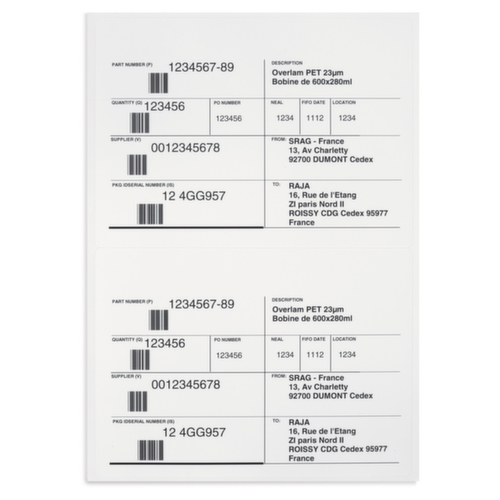Widerstandsfähige Etiketten 210 x 297 mm