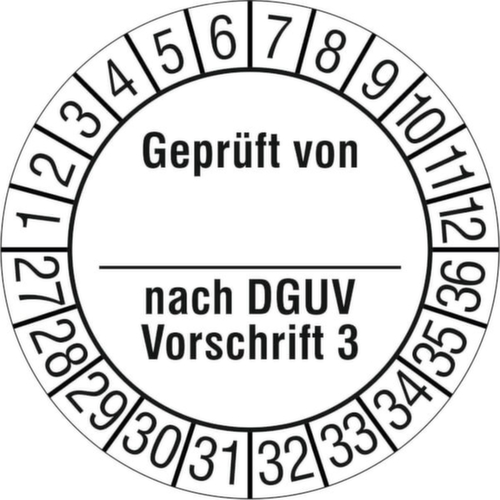 Prüfplakette Geprüft nach DGVU