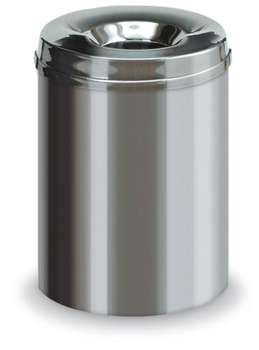 Corbeille à papier autoextinguible en acier inoxydable