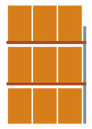 META Rayonnage à palettes MULTIPAL pour 9 palettes, largeur 2785 mm, 3 niveaux de stockage