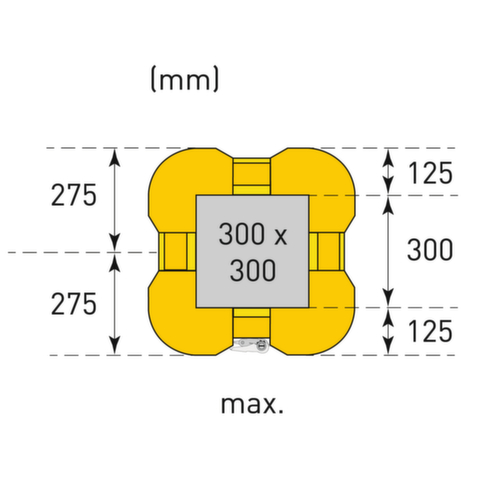 Moravia Protection des colonnes MORION, hauteur x largeur 1100 x 450 mm