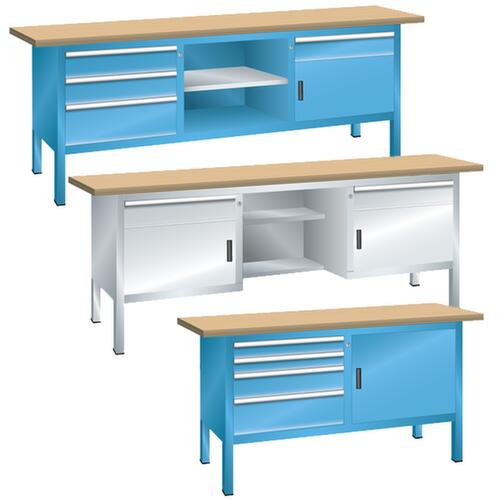 LISTA Établi avec tiroirs et armoires