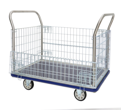 UDOBÄR chariot quatre ridelles grillagé avec plateau antidérapant, force 500 kg