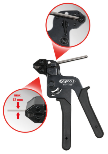 KS Tools Collet pour colliers de serrage en ACIER INOXYDABLE avec verrouillage à bille