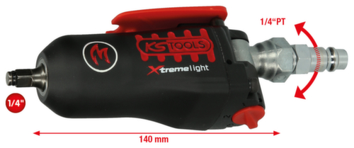 KS Tools Mini clé à chocs pneumatique MONSTER Xtremelight 1/4" avec bascule d'inversion