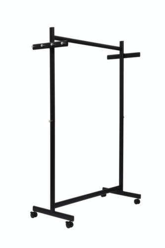 portant de vestiaire juxtaposable MAULsamba avec 2 barres à crochets supplémentaires, avec 8/2 crochets, noir de sécurité RAL9004