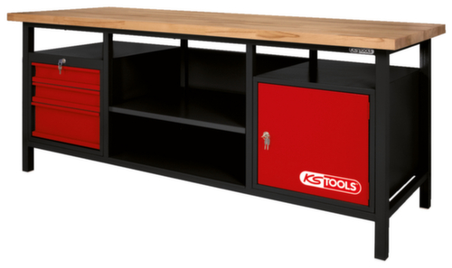 KS Tools Établi XXL avec 3 tiroirs et 1 porte