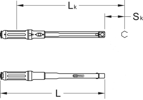 KS Tools Clé dynamométrique à insert de précision ERGOTORQUE® 9x12mm