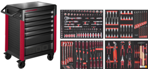 KRAFTWERK® Chariot d’atelier robuste PRO LINE PT800 avec jeu d’outils de 143 pièces, 7 tiroir(s)