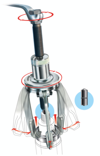 1.09/2 Extracteur TWIST+PULL à 3 bras avec blocage de rotation 80x250 mm