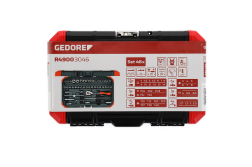 GEDORE R49003046 Jeu de clés à douilles 1/4" 4-14mm 46 pièces