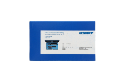 GEDORE K 1900-018 Jeu de desserrage de vis 1/2"