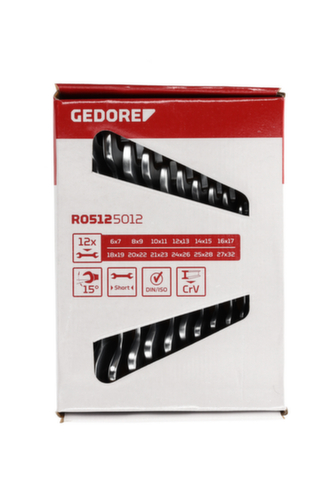 GEDORE R05125012 Jeu de clés à fourche double courtes SW6-32 mm 12 pièces