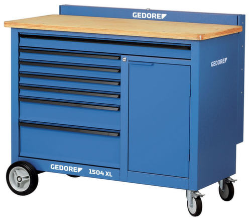Établi à roulettes GEDORE 1504 XL largeur 1,25 m avec 7 tiroirs