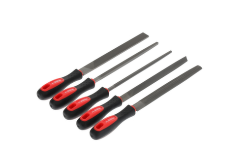 GEDORE R93000005 Jeu de limes 3 pans + 4 pans + plat + rond + demi 5 pièces