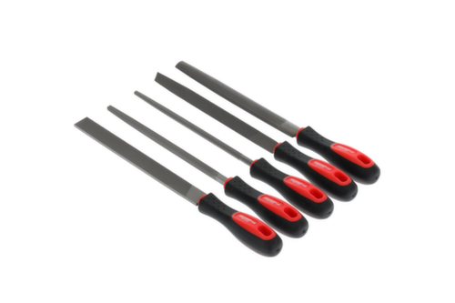 GEDORE R93000005 Jeu de limes 3 pans + 4 pans + plat + rond + demi 5 pièces