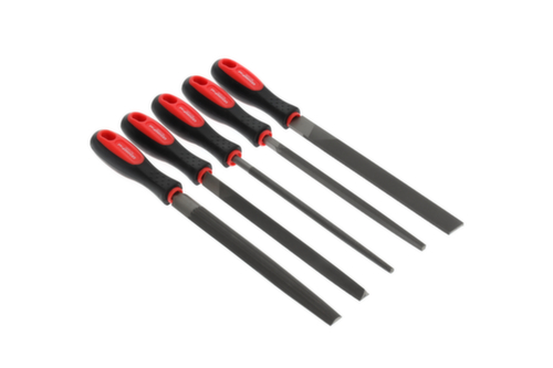 GEDORE R93000005 Jeu de limes 3 pans + 4 pans + plat + rond + demi 5 pièces