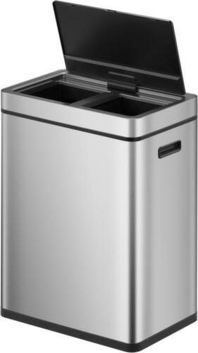 Poubelle à pédale EKO avec revêtement résistant aux traces de doigts, 2 x 30 l