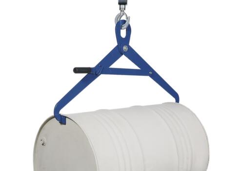 Pince à fûts pour fûts de 200 litres pour Fûts à anneau de serrage et rebord en acier, charge horizontal