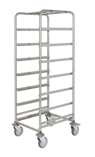 Kongamek Chariots à cadres ouverts pour les caisses en plastique, force 150 kg, 7 plateaux