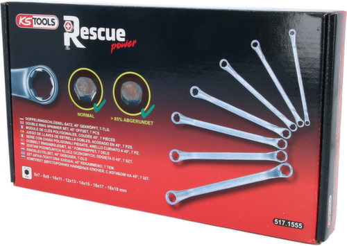 KS Tools RESCUEpower double ring wrench set