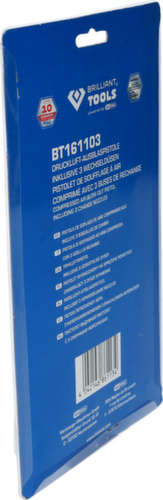 Brilliant Tools compressed air blow gun including 3 interchangeable nozzles