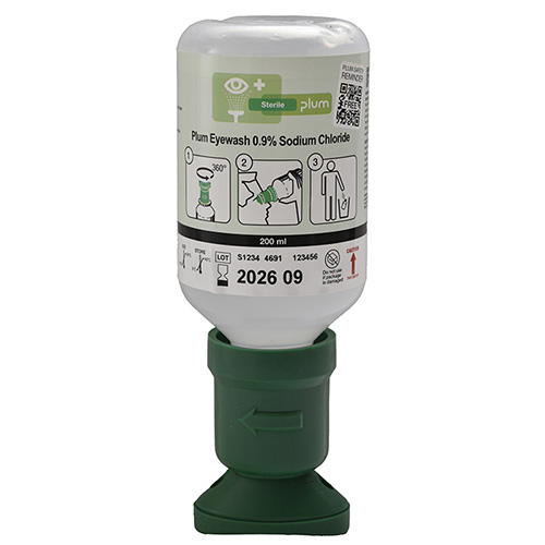 PLUM Flacon lave-yeux, 3 x 200 ml Solution de chlorure de sodium