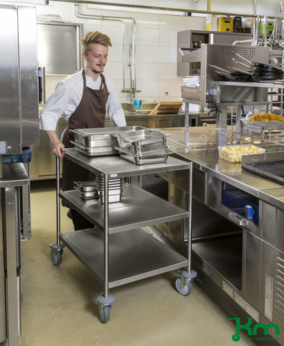 Kongamek Chariot à plateaux en acier inoxydable