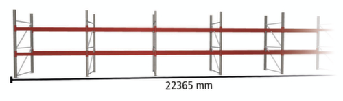 META Rayonnage à palettes MULTIPAL pour 72 palettes, largeur 22365 mm, 3 niveaux de stockage