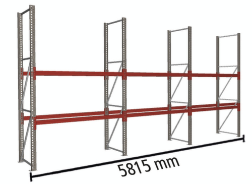 META Rayonnage à palettes MULTIPAL pour 18 palettes, largeur 5815 mm, 3 niveaux de stockage
