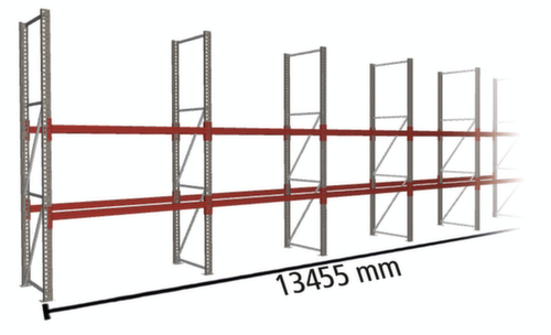 META Rayonnage à palettes MULTIPAL pour 42 palettes, largeur 13455 mm, 3 niveaux de stockage