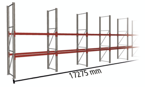 META Rayonnage à palettes MULTIPAL pour 54 palettes, largeur 17275 mm, 3 niveaux de stockage