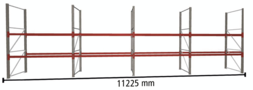 META Rayonnage à palettes MULTIPAL pour 36 palettes, largeur 11225 mm, 3 niveaux de stockage