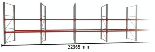 META Rayonnage à palettes MULTIPAL pour 72 palettes, largeur 22365 mm, 3 niveaux de stockage