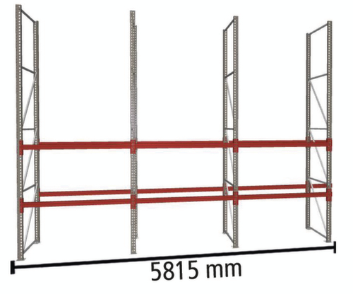 META Rayonnage à palettes MULTIPAL pour 18 palettes, largeur 5815 mm, 3 niveaux de stockage