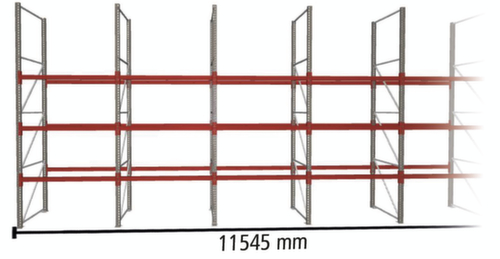 META Rayonnage à palettes MULTIPAL pour 48 palettes, largeur 11545 mm, 4 niveaux de stockage