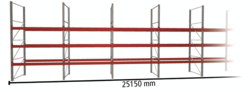 META Rayonnage à palettes MULTIPAL pour 108 palettes, largeur 25150 mm, 4 niveaux de stockage